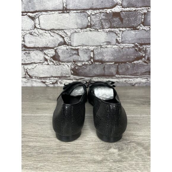 Ted & Muffy Black Leather Bow Slip On Heel Pump Shoes Women’s Sz 36EU/6M US - Picture 4 of 16